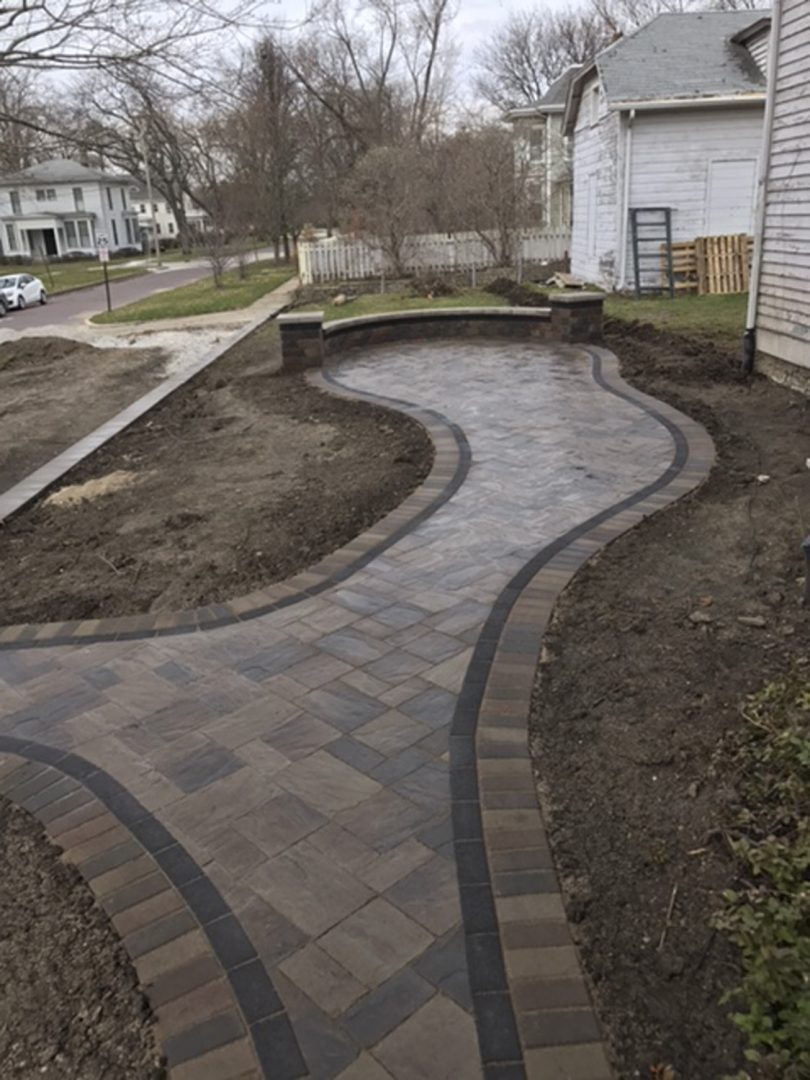 Patio with fire pit in Morris