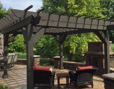 Patio WithFire Place And Pergola - BLC Yardworks Yorkville, IL