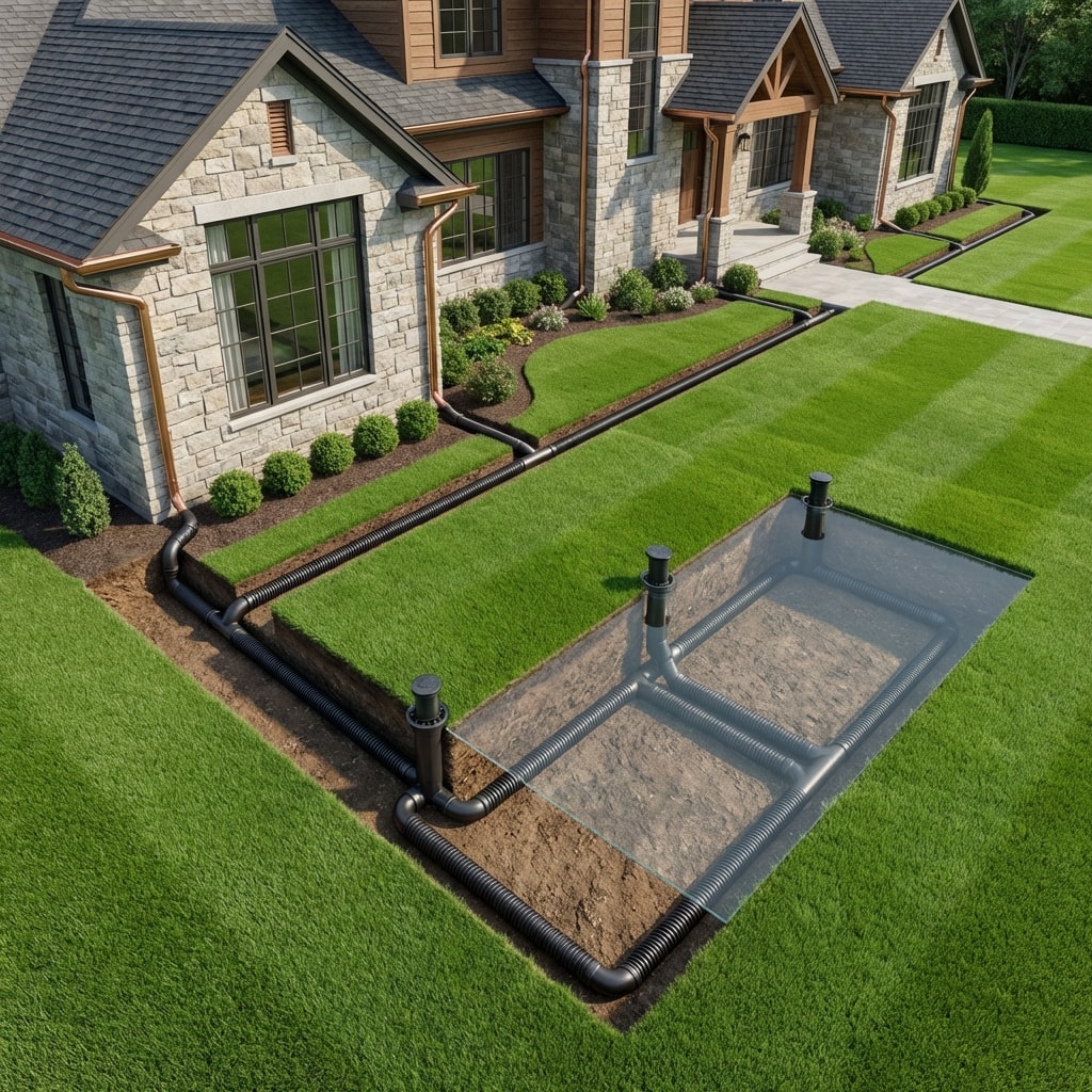 BLC Yardworks downspout extension and burial service