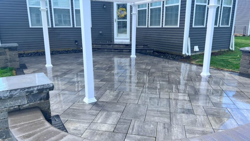 Patio Pergala Retaining Wall Lighting - BLC Yardworks Yorkville, IL