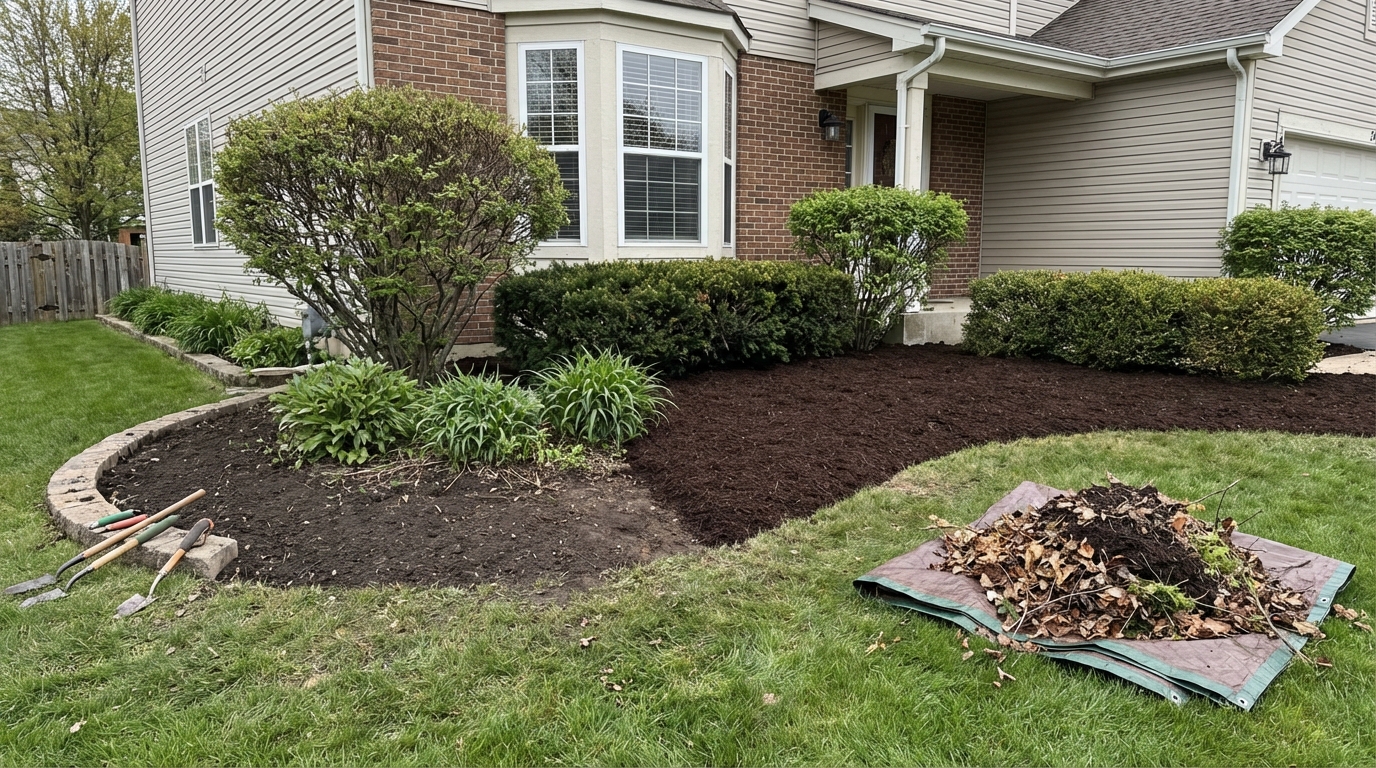 BLC Yardworks mulch bed preparation and edging