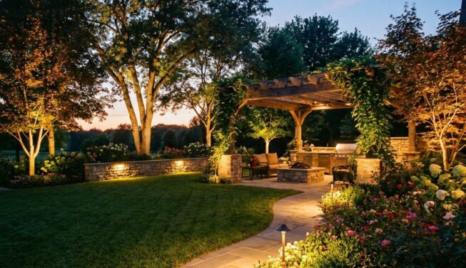 Blc Lighting Backyard Tree Uplights - BLC Yardworks Yorkville, IL