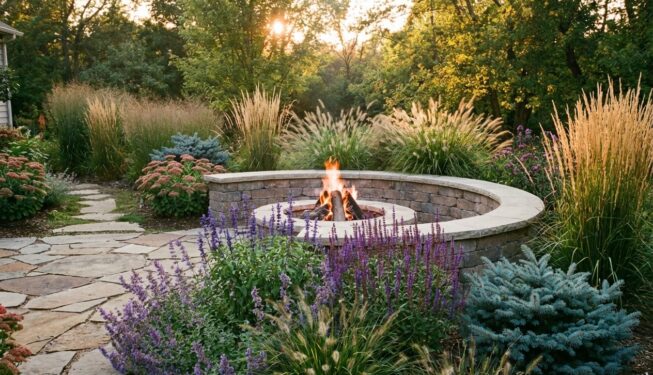 Blc Yardworks Firepit Evening Garden - BLC Yardworks Yorkville, IL
